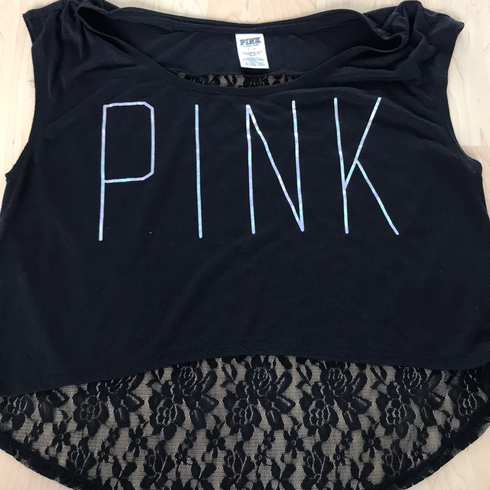 Pink Victoria Secret Black Top